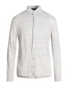 Lardini Man Shirt Light Grey Size M Linen, Cotton In Grey
