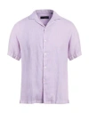 Lardini Man Shirt Lilac Size 15 ¾ Linen In Purple