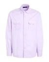 Lardini Man Shirt Lilac Size 17 Cotton In Purple