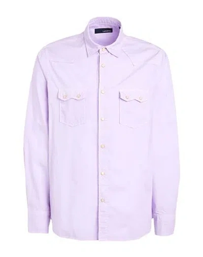 Lardini Man Shirt Lilac Size 17 Cotton In Purple