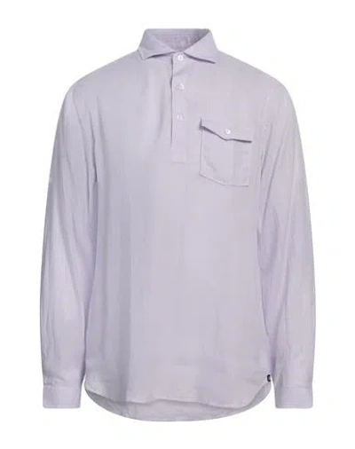 Lardini Man Shirt Lilac Size Xl Linen In Purple