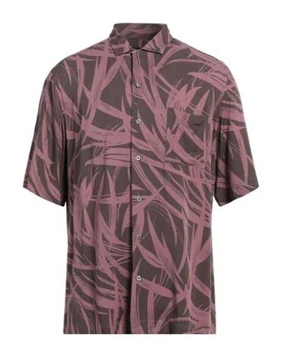 Lardini Man Shirt Mauve Size Xl Viscose In Purple