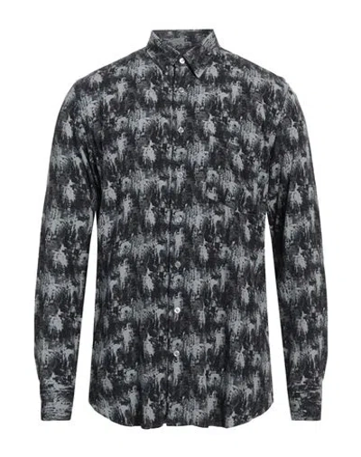 Lardini Man Shirt Midnight Blue Size 15 ¾ Viscose In Multi