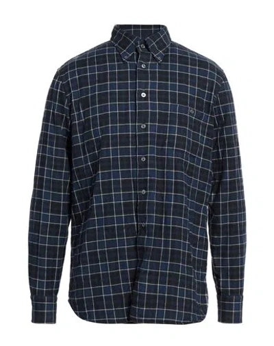 Lardini Man Shirt Midnight Blue Size 17 Cotton