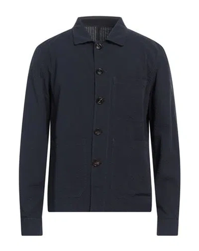 Lardini Man Shirt Midnight Blue Size L Cotton