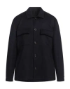 Lardini Man Shirt Midnight Blue Size L Wool, Cashmere In Black