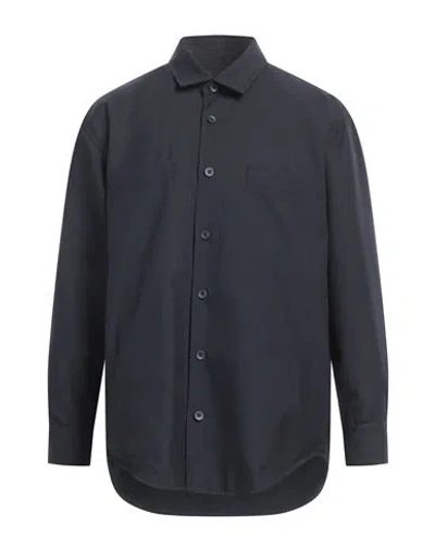 Lardini Man Shirt Midnight Blue Size S Polyester, Wool