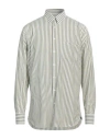 Lardini Man Shirt Military Green Size 17 Cotton