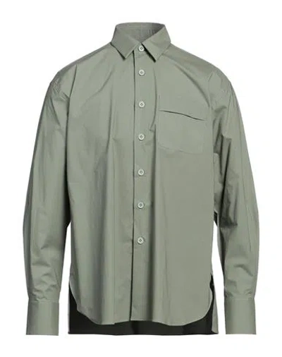 Lardini Man Shirt Military Green Size M Cotton, Elastane
