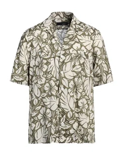 Lardini Man Shirt Military Green Size Xl Cotton
