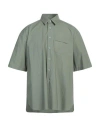 Lardini Man Shirt Military Green Size Xl Cotton, Elastane In Green