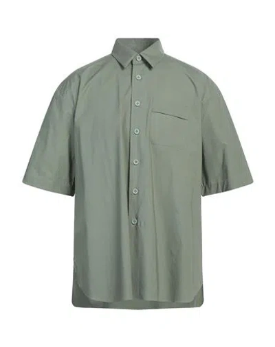 Lardini Man Shirt Military Green Size Xl Cotton, Elastane