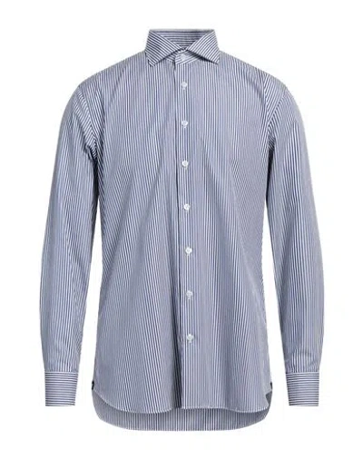 Lardini Man Shirt Navy Blue Size 17 Cotton