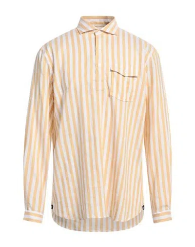 Lardini Man Shirt Ocher Size Xl Linen In Yellow
