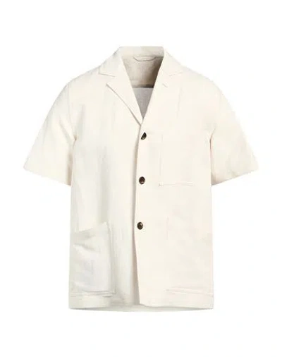 Lardini Man Shirt Off White Size S Viscose, Linen