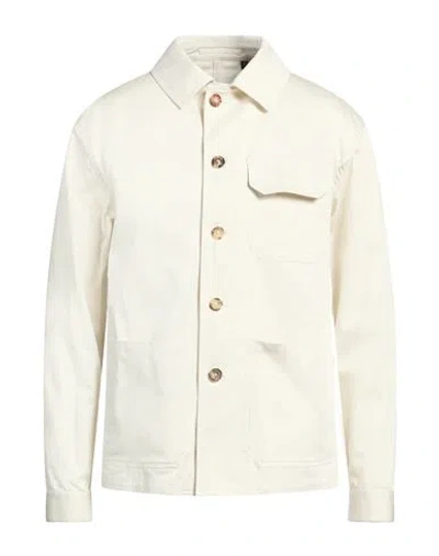 Lardini Man Shirt Off White Size M Cotton, Elastane