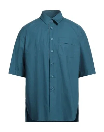 Lardini Man Shirt Pastel Blue Size S Cotton, Elastane
