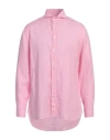 Lardini Man Shirt Pink Size 17 Linen