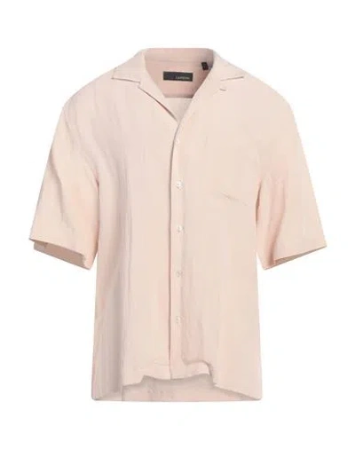 Lardini Man Shirt Pink Size Xxl Rayon, Linen