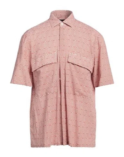 Lardini Man Shirt Rust Size L Cotton In Red