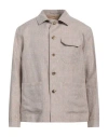 Lardini Man Shirt Sand Size M Linen, Polyester In Beige