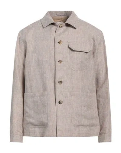 Lardini Man Shirt Sand Size M Linen, Polyester In Beige