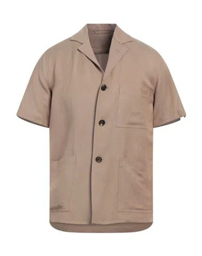 Lardini Man Shirt Sand Size S Viscose, Linen In Beige
