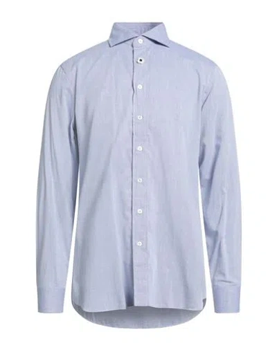 Lardini Man Shirt Sky Blue Size 16 Cotton, Wool