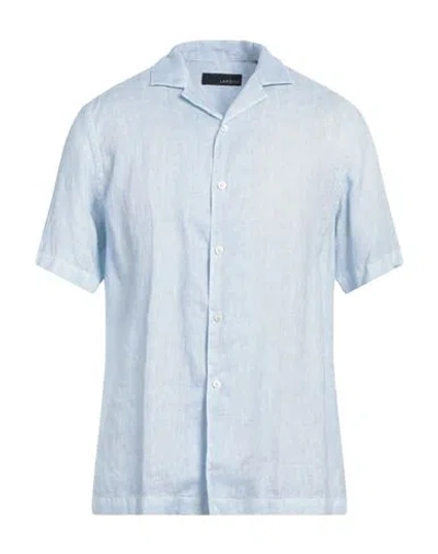 Lardini Man Shirt Sky Blue Size 16 ½ Linen
