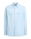 Lardini Man Shirt Sky Blue Size 17 Cotton