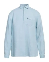 Lardini Man Shirt Sky Blue Size Xxl Linen