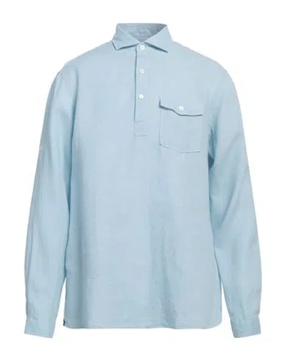 Lardini Man Shirt Sky Blue Size Xxl Linen
