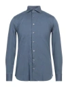 Lardini Man Shirt Slate Blue Size 15 ½ Cotton In Blue