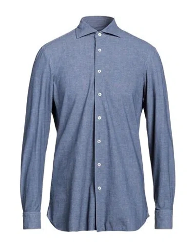 Lardini Man Shirt Slate Blue Size Xxl Nylon, Elastane