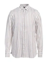 Lardini Man Shirt Taupe Size 17 Linen In Gray