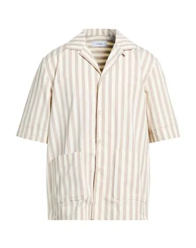 Lardini Man Shirt Taupe Size M Cotton In Neutral
