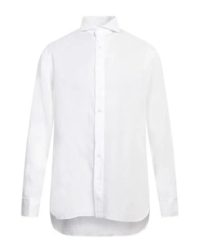 Lardini Man Shirt White Size 17 Linen