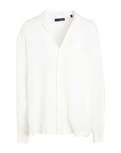 Lardini Man Shirt White Size Xxl Rayon, Linen