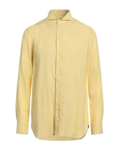 Lardini Man Shirt Yellow Size 17 ½ Linen