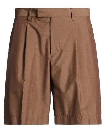 Lardini Man Shorts & Bermuda Shorts Brown Size 34 Wool, Cotton