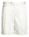 Lardini Man Shorts & Bermuda Shorts Ivory Size 38 Cotton, Elastane In White