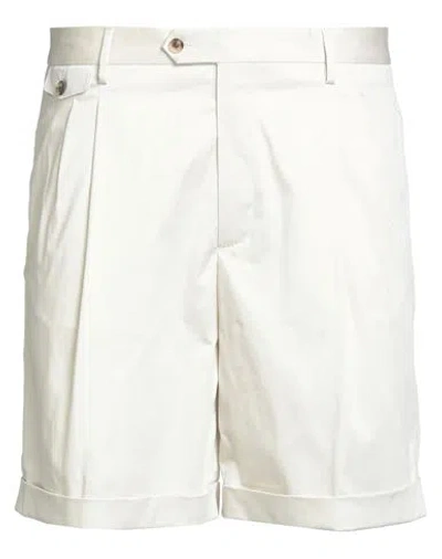Lardini Man Shorts & Bermuda Shorts Ivory Size 38 Cotton, Elastane In White