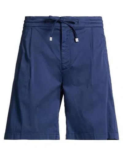 Lardini Man Shorts & Bermuda Shorts Midnight Blue Size 38 Cotton, Lycra, Elastane