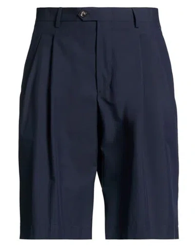 Lardini Man Shorts & Bermuda Shorts Midnight Blue Size 38 Wool, Cotton