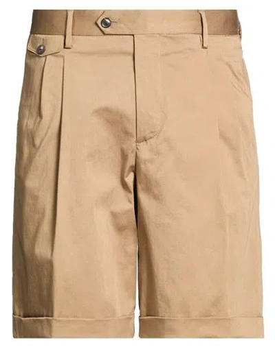 Lardini Man Shorts & Bermuda Shorts Sand Size 38 Cotton, Elastane In Brown