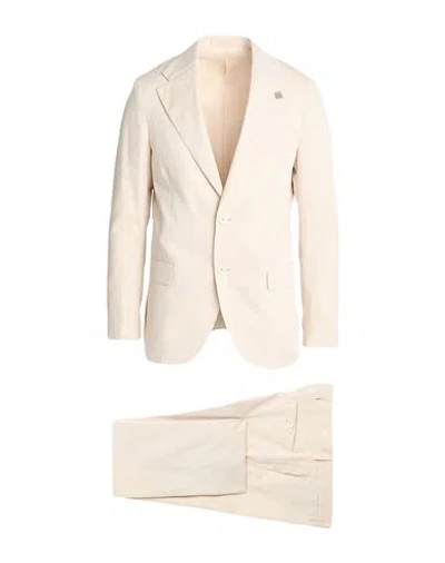 Lardini Man Suit Beige Size 42 Cotton, Wool