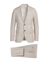 Lardini Man Suit Beige Size 42 Wool, Linen, Silk
