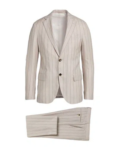 Lardini Man Suit Beige Size 42 Wool, Linen, Silk