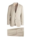 Lardini Single-breasted Wool Suit In Beige