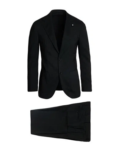 Lardini Man Suit Black Size 36 Wool